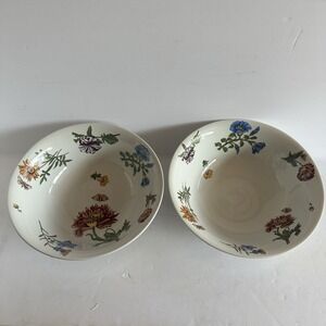 BIA Cordon Bleu Bowl 10" Large Floral Bowl Set Of 2 Serving‎ Bowl Hand Decorated